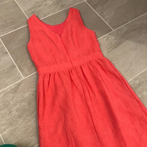 Ellen Tracy beaded woven v-neck a-line dress 4 - Picture 5 of 7